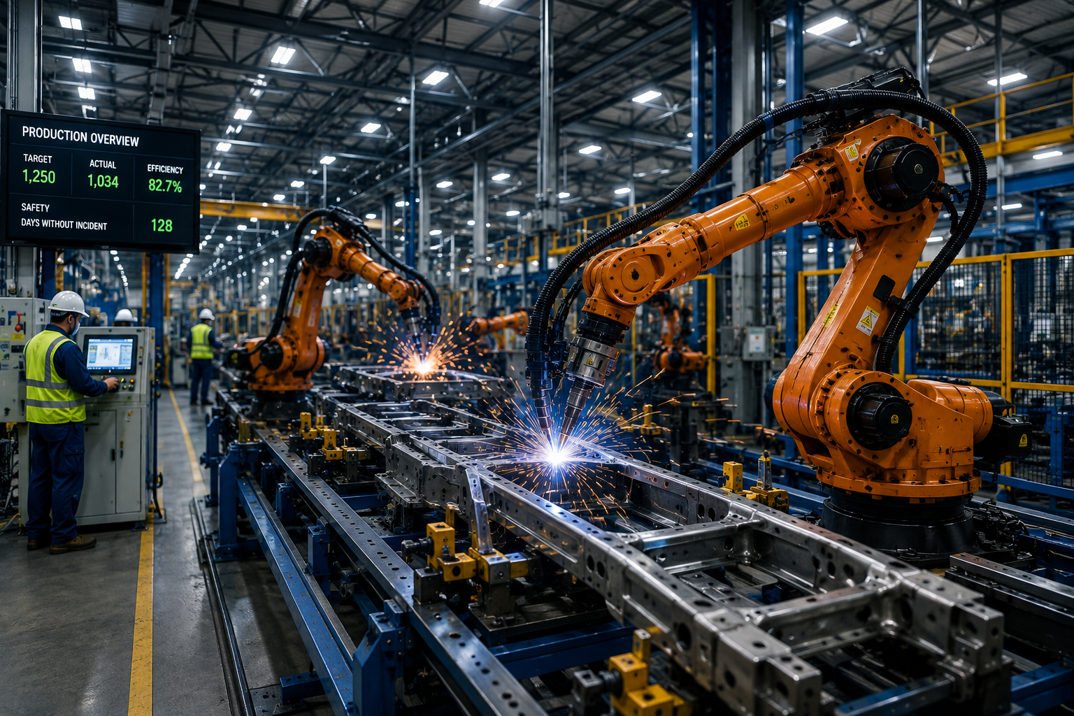 Modern automated manufacturing facility